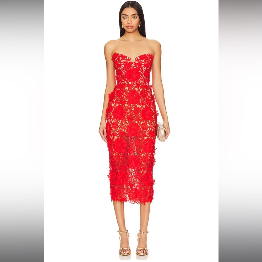 Bronx and Banco red Jasmine midi dress.